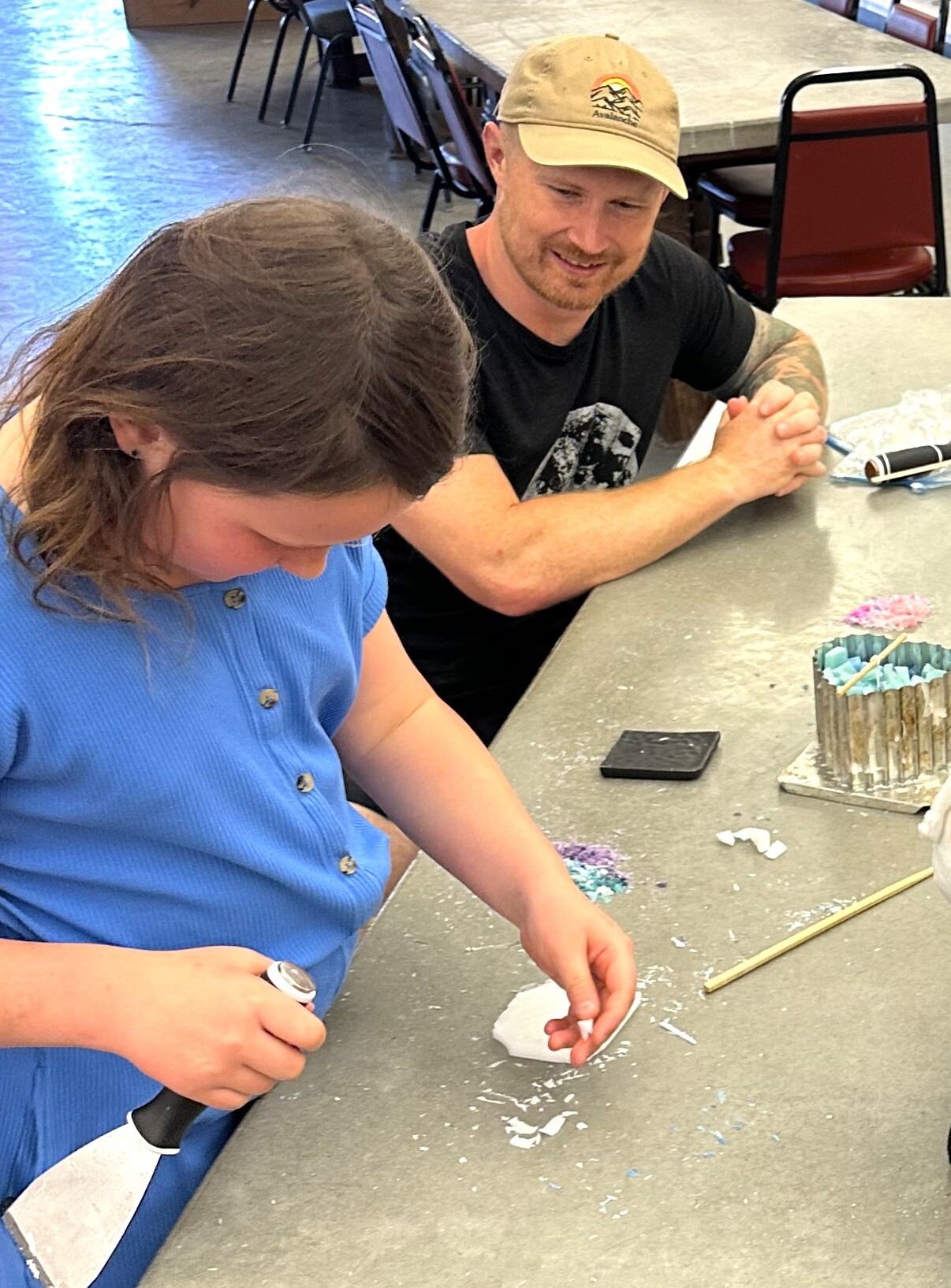 Happy Candle Maker with Dad 2